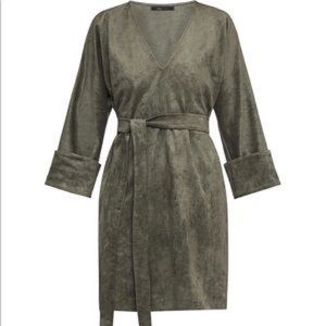 NWT - BCBG MAXAZRIA Faux Suede Dress - Dusty Olive - XS